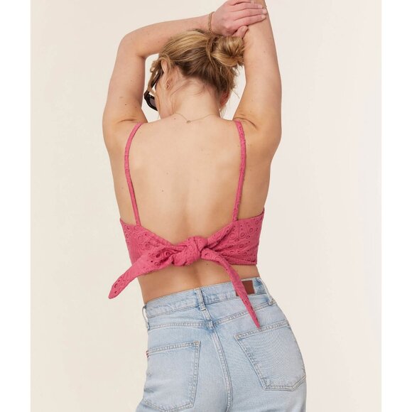 Andie Santiago Crop Top Mona Skirt Set Sz M Rosette Cotton Eyelet Summer Outfit - Picture 11 of 16